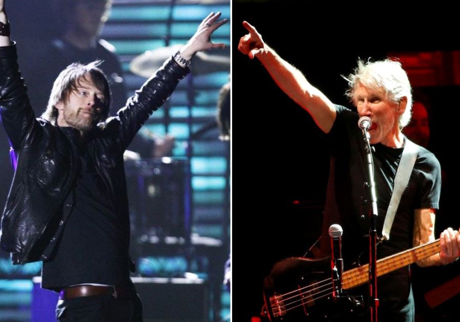 Radiohead frontman Thom Yorke (L) and Pink Floyd's Roger Waters (REUTERS) 