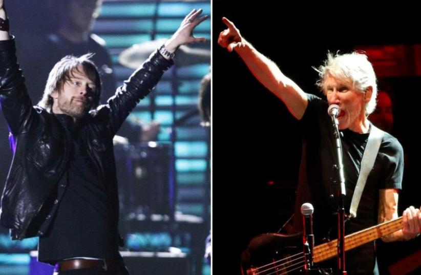 Radiohead frontman Thom Yorke (L) and Pink Floyd's Roger Waters (photo credit: REUTERS)
