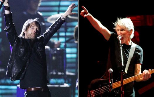 Radiohead frontman Thom Yorke (L) and Pink Floyd's Roger Waters (Reuters)
