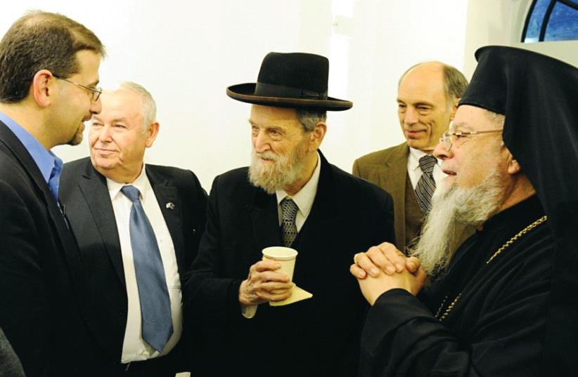 Rabbi Cohen meets in Haifa with then-US ambassador to Israel Dan Shapiro and other religious leaders (photo credit: MATTY STERN/U.S. EMBASSY TEL AVIV)