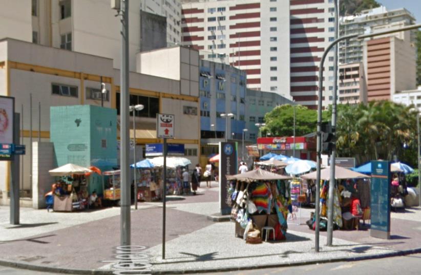 The public square named after Shimon Peres in Rio De Janeiro (photo credit: GOOGLE STREET VIEW)
