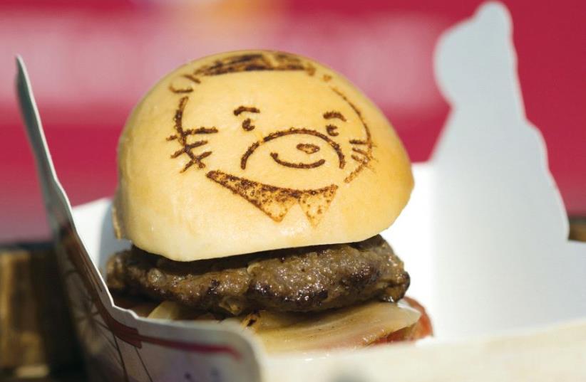 A man-made meat burger (illustrative) (photo credit: REUTERS)