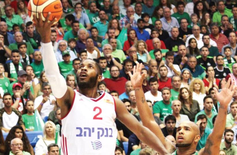 Hapoel Jerusalem guard Jerome Dyson scored a game-high 30 points in last night’s 83-76 win over Maccabi Haifa in the BSL final at Yad Eliyahu Arena in Tel Aviv. (photo credit: ADI AVISHAI)