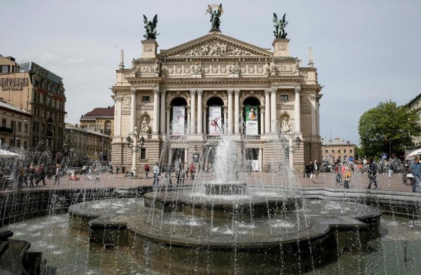 The opera house in Lviv, Ukraine. (photo credit: REUTERS)