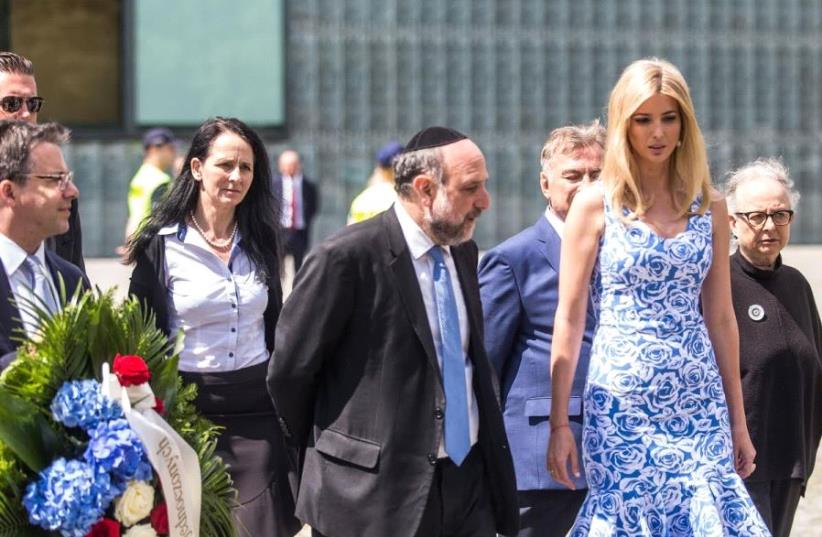 Ivanka Trump visits the Warsaw Ghetto monument and POLIN Museum of the History of Polish Jews (photo credit: MAGDA STAROWIEYSKA / COURTESY POLIN MUSEUM)