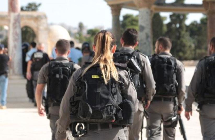 Border Police at sight of terror attack on Temple Mount July 14 (photo credit: ISRAEL POLICE)
