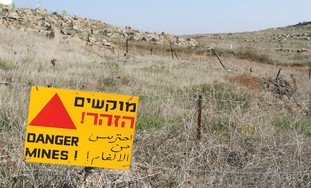 A minefield on the Golan Heights - Photo: Ariel Jerozolimski