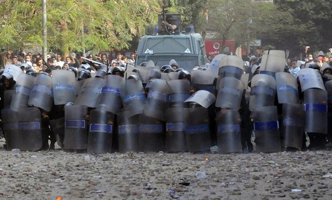 Officers in Tahrir square (Reuters)
