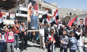 Druse rally in Majdal Shams for Assad - Photo: Ben Hartman