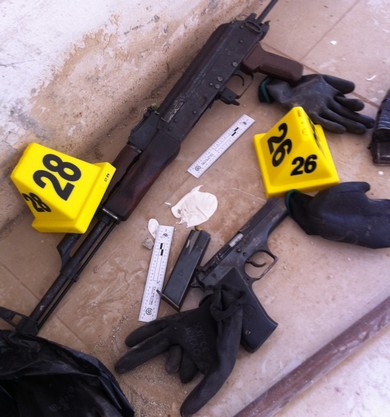 weapons used by gunmen (Courtesy Police)