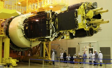 Amos5 geostationary satellite attached to rocket - Photo: REUTERS