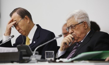 PA President Abbas and Ban Ki-moon at the UN