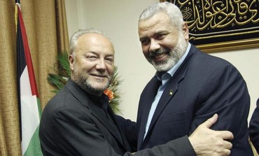 British MP George Galloway with Hamas PM Ismail Haniyeh, March 11, 2009.