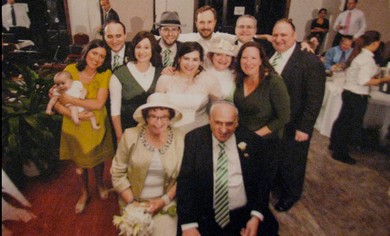 Ruth and Stephen Book, surrounded by their five children and their spouses