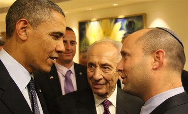 Economic and Trade Minister Naftali Bennett meeting US President Barack Obama, March 2013.