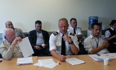 Leaders watch work of local civilian ‘Advisory Committee’ to a N. Ireland police station commander