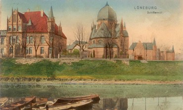 Lüneburg, Germany, synagogue built 1894, closed 1938 and later destroyed; postcard mailed 1907