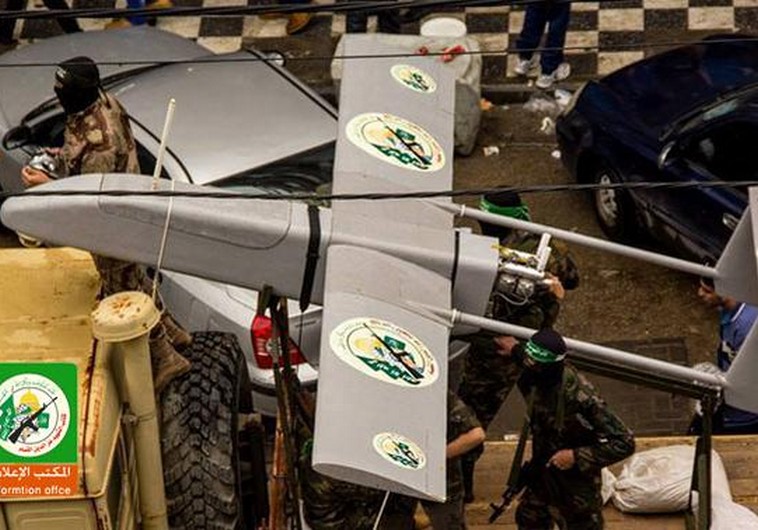 Hamas drone at a military ralley in Gaza (credit: al-Qassam Brigades Arabic website)