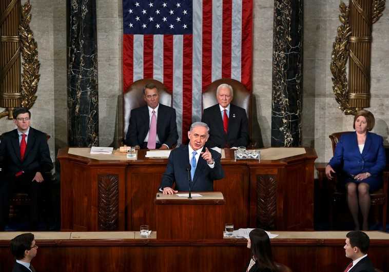 Prime Minister Benjamin Netanyahu during his speech to US Congress on March 3, 2015 (Reuters)