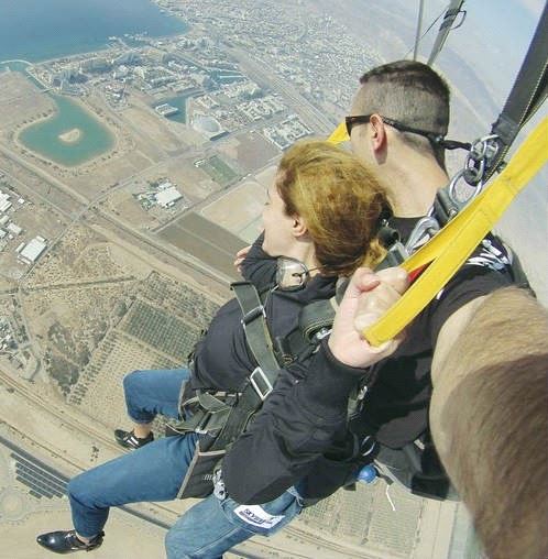 Skydiving with the Tzanchania.(photo credit: Courtesy)
