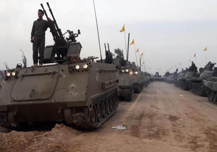 Hezbollah’s first-ever military parade on foreign soil, held in the Syrian city of Qusayr.