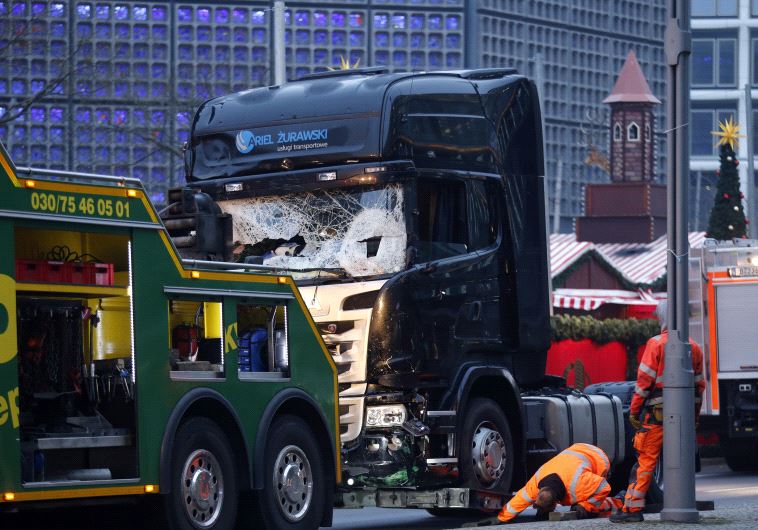 Scene of truck ramming in Berlin, Dec. 12, 2016 (Reuters)