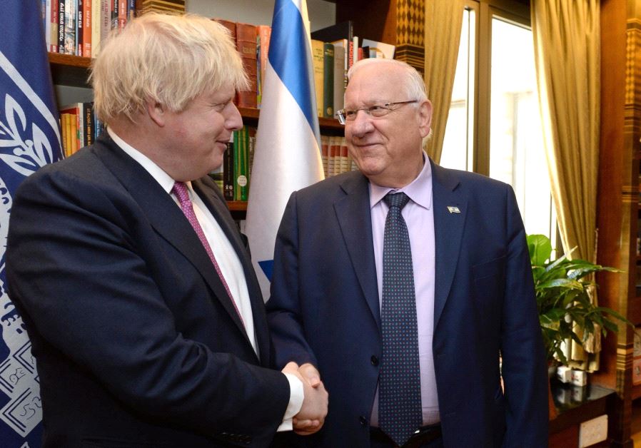 President Rivlin meets UK Foreign Secretary Boris Johnson. (Mark Neiman/GPO) 