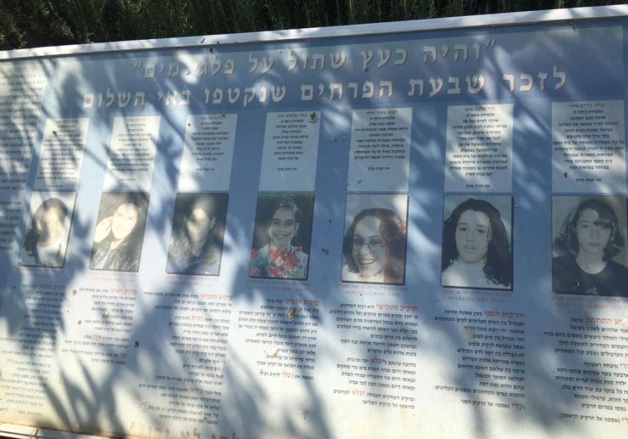 Memorial plaque depicting the victims of the 1997 "Island of Peace" massacre (Credit: SETH J. FRANTZMAN)