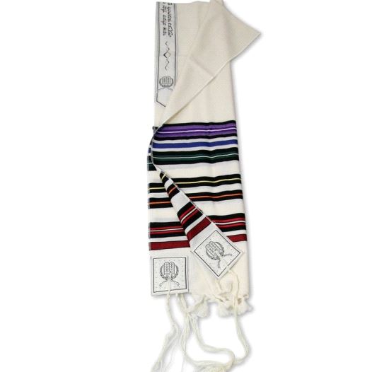 Inspired by Joseph’s coat of many colors, this Bnei Or tallit is quickly becoming almost as popular as the traditional blue and white.