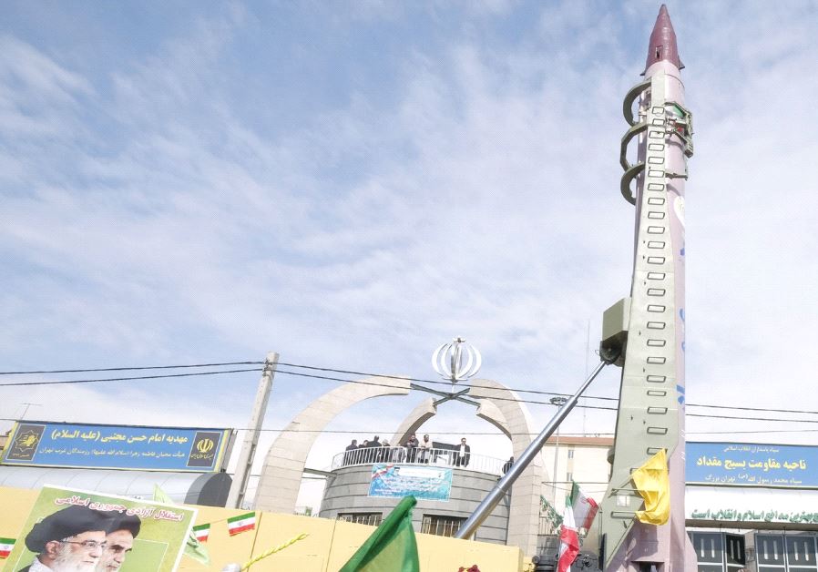 Iranian-made Emad missile is displayed during a ceremony marking the 37th anniversary of the Islamic Revolution, in Tehran last year (Reuters)