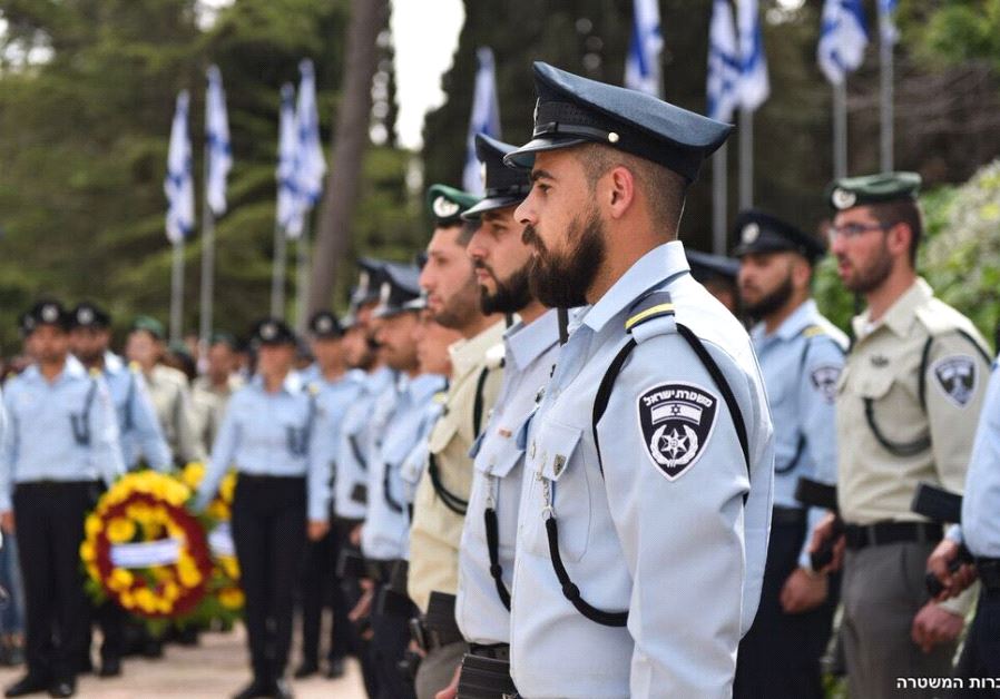 The official Memorial Day State Ceremony at Mt. Herzl Cemetery in Jerusalem (ISRAEL POLICE)