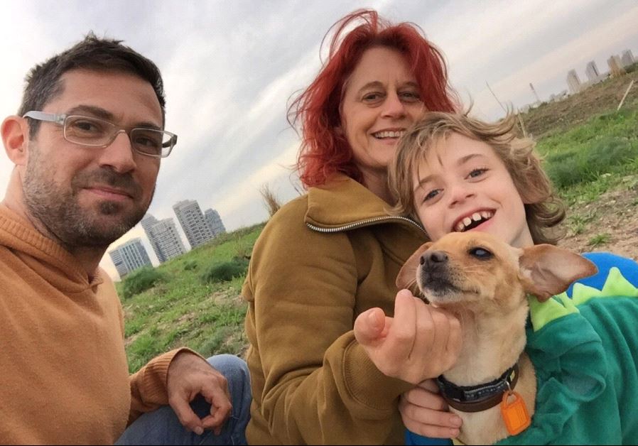 Itay Harlap, with his son Avshalom, co-parent Tal, and their dog Ginger. (Courtesy Itay Harlap)