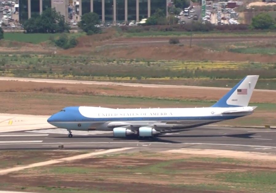 Air Force One, carrying US President Donald Trump, lands in Israel, May 22, 2017