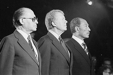 Begin, Carter, Sadat at Camp David.