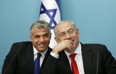 Finance Minister Yair Lapid and Prime Minister Binyamin Netanyahu.