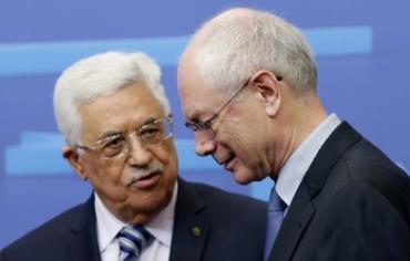 Abbas meets European Council President Herman Van Rompuy in Brussels, October 23, 2013