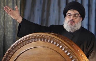Hezbollah leader Hassan Nasrallah addresses supporters on the eve of Ashura in Beirut, November 13.
