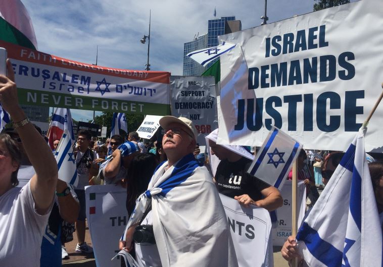 Pro Israel rally outside UNHRC in Geneva‏