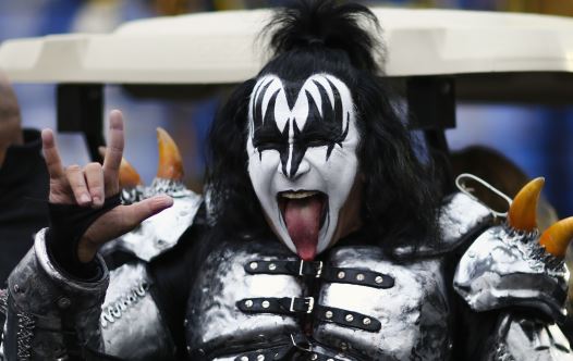 Gene Simmons of KISS gestures as he attends the 88th Macy's Thanksgiving Day Parade in New York REUTERS