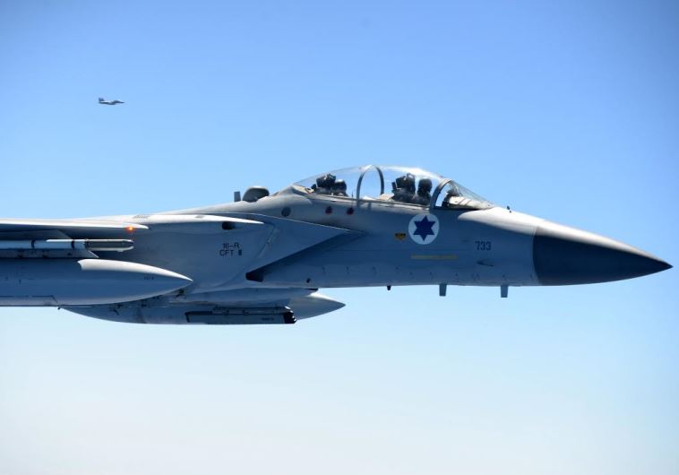 IAF fighter jet during the Red Flag joint exercise at Nellis air force base in Nevada  (credit: COURTESY IDF SPOKESMAN'S OFFICE)