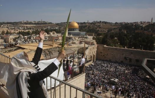 Man holding lulav.