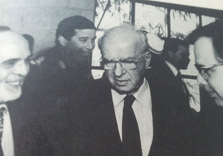 (From left to right) Jordan’s King Hussein, prime minister Yitzhak Rabin and Uri Savir (credit: COURTESY URI SAVIR)