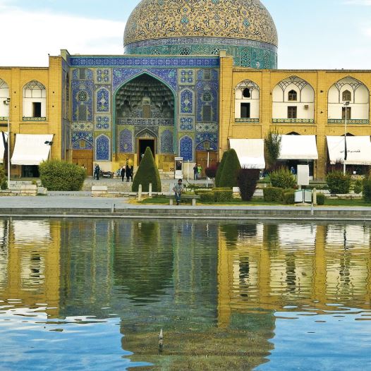 ORNATE DECORATION covers the elegant Lady Mosque, which is unusual in that it does not have a minaret, in Isfahan.