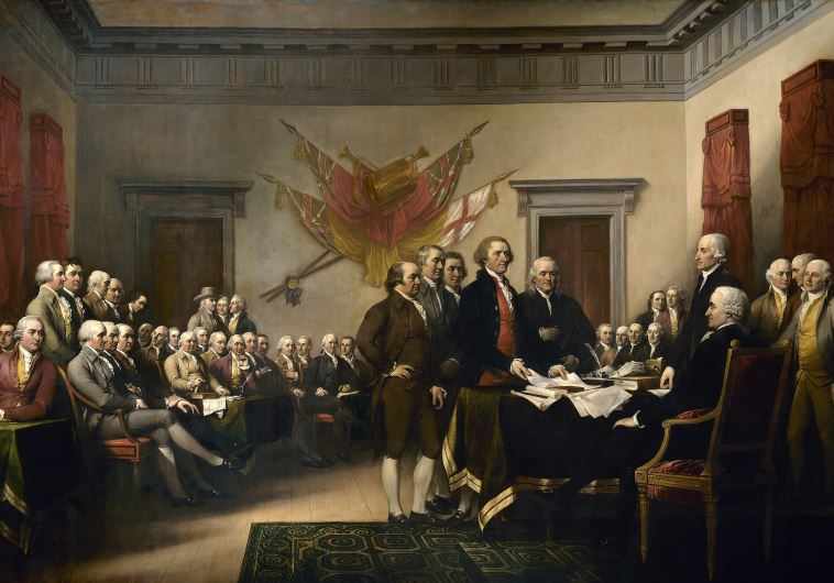 America's founding fathers sign the Declaration of Independence (credit: Wikimedia Commons)