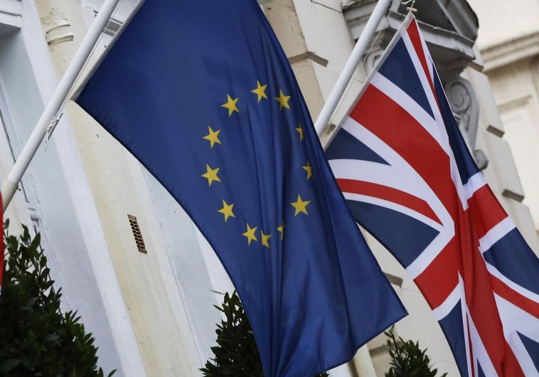 European Union and Union flags fly outside a hotel in London, Britain (credit: REUTERS)