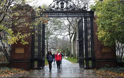 STUDENTS WALK on the campus of a university in Connecticut (credit: REUTERS)