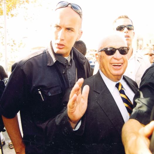 Ariel Sharon visits the Temple Mount in 2000 (credit: BRIAN HENDLER)