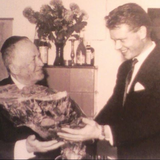 Agnon (left), recieves the Nobel Prize in 1966