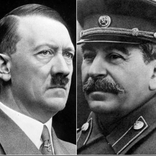 Adolf Hitler and Joseph Stalin (credit: Courtesy)