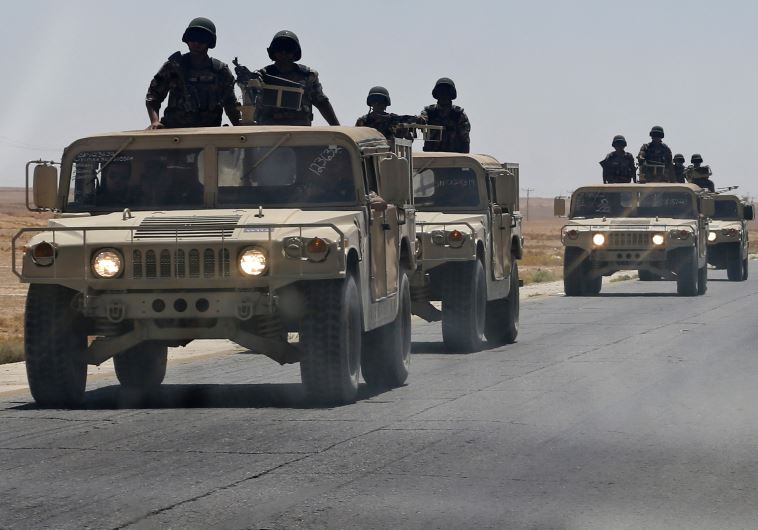 A Jordanian army convoy  (credit: REUTERS)